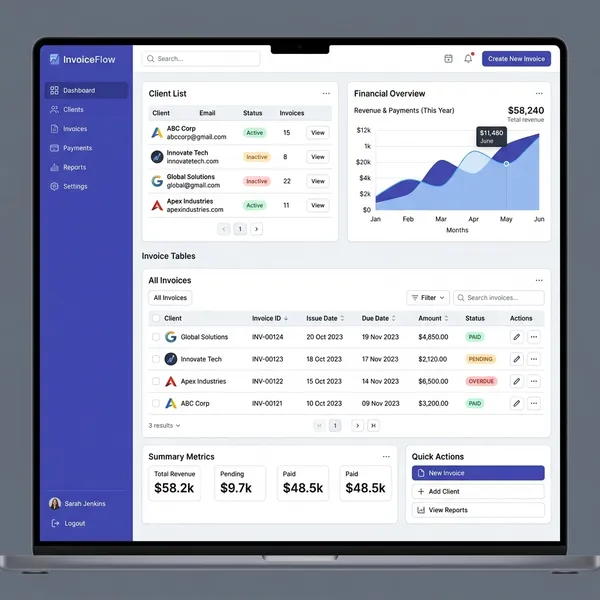 Invoice generator interface preview